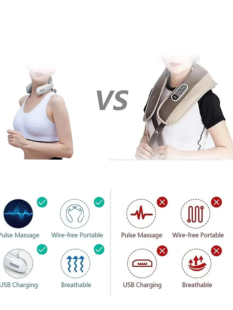 Neck Massage Machine 4 Head And Neck Protection Heating Machines Breathing Light Vibration Hot Compress Cervical Spine Machine